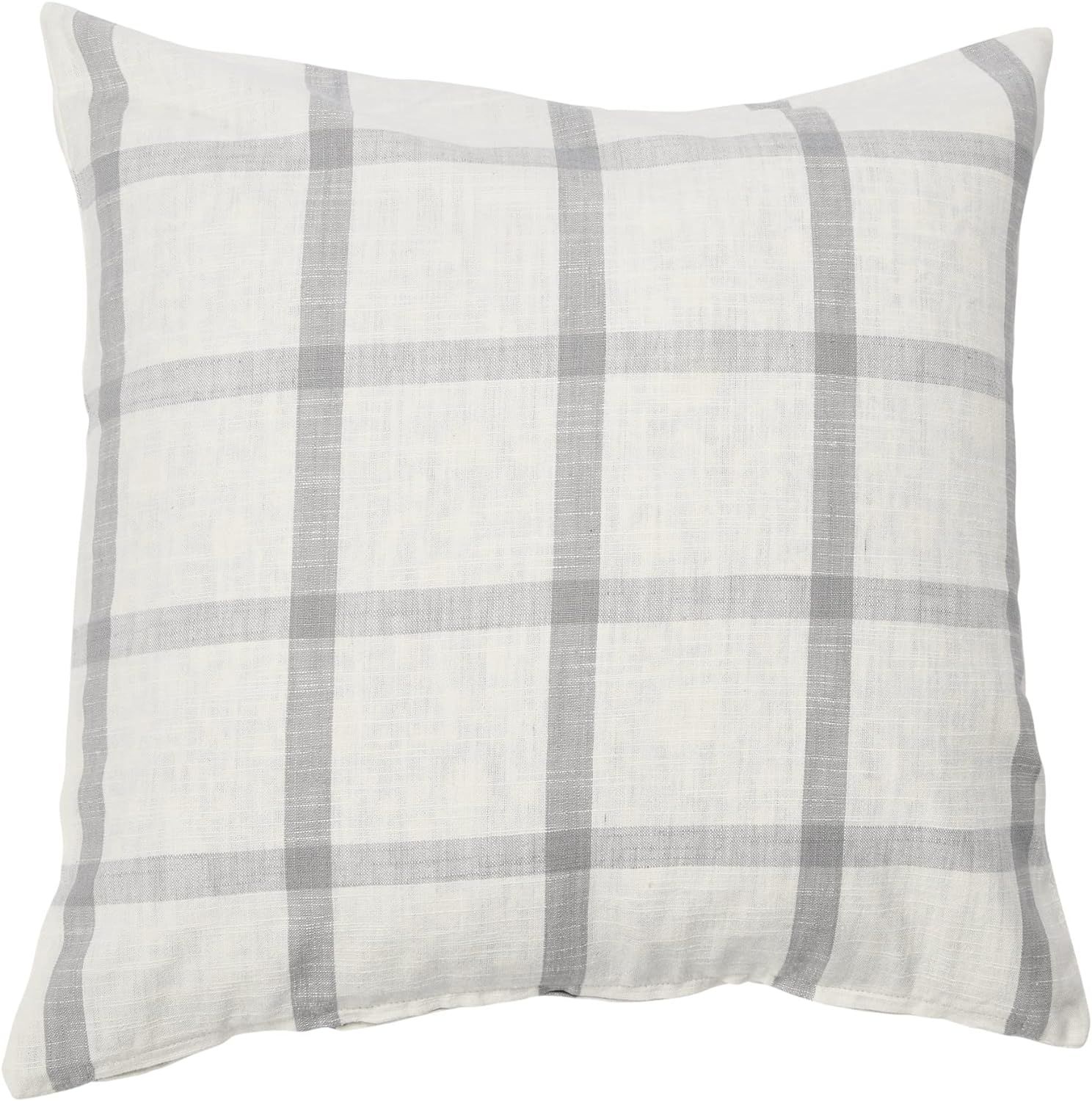 Creative Co-Op 20" Square Windowpane Plaid Pillow Decorative Pillow Cover, 20" x 20", Grey | Amazon (US)