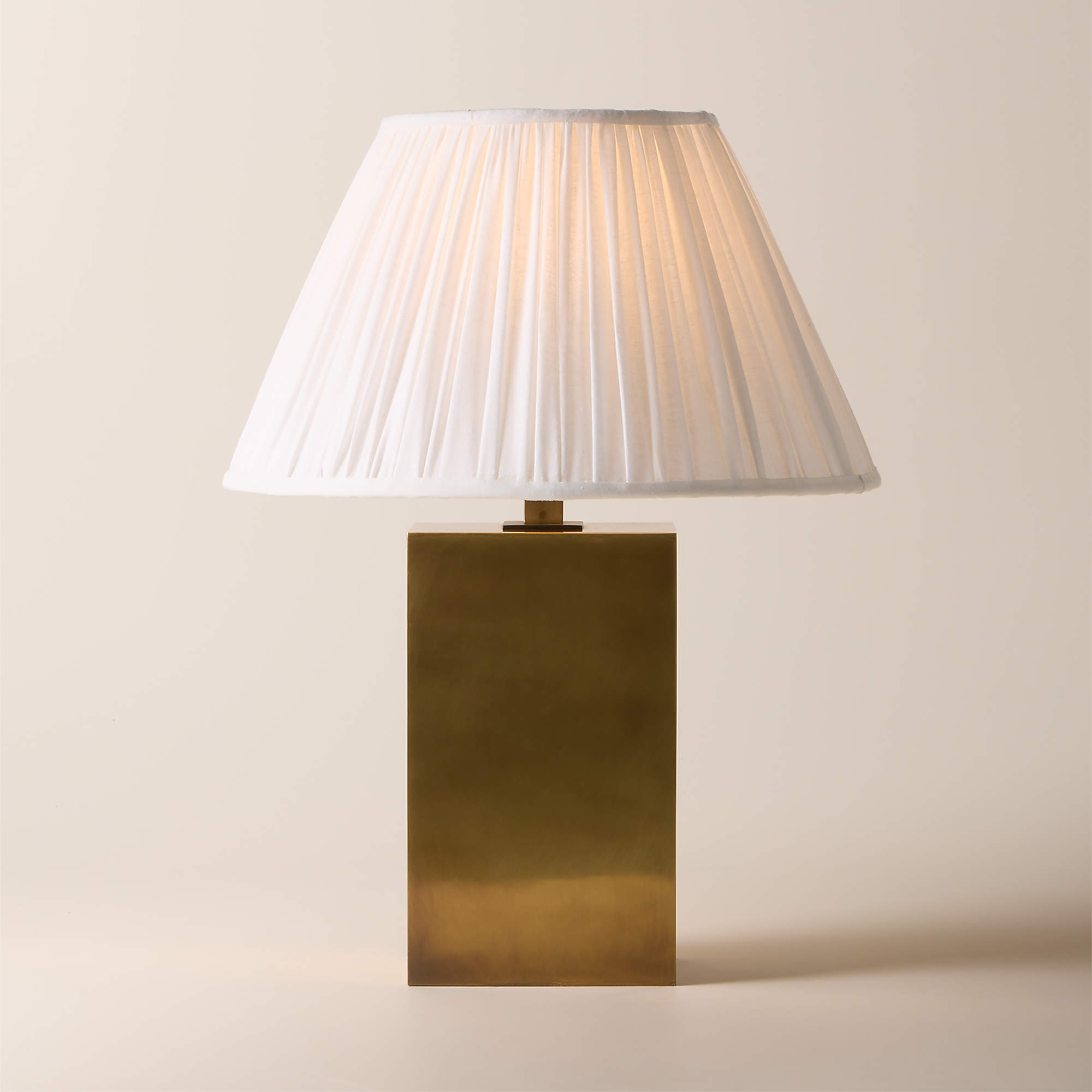 Carmichael Large Polished Nickel Table Lamp with Pleated Burgundy Shade | CB2 | CB2
