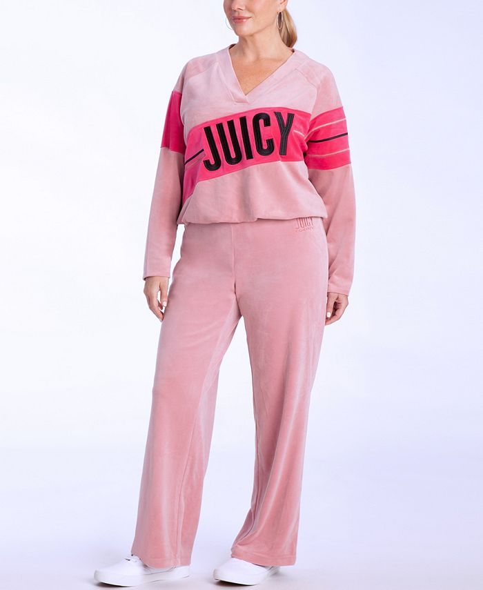 Juicy Couture Plus Size Retro Raglan Pullover Top & Reviews - Trendy Plus Sizes - Plus Sizes - Ma... | Macys (US)