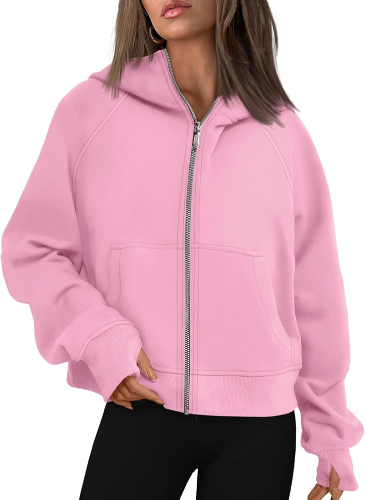 AUTOMET Womens Zip Up Hoodies Fleece Jackets Oversized Sweatshirts Fall Fashion Outfits 2024 Swea... | Amazon (US)