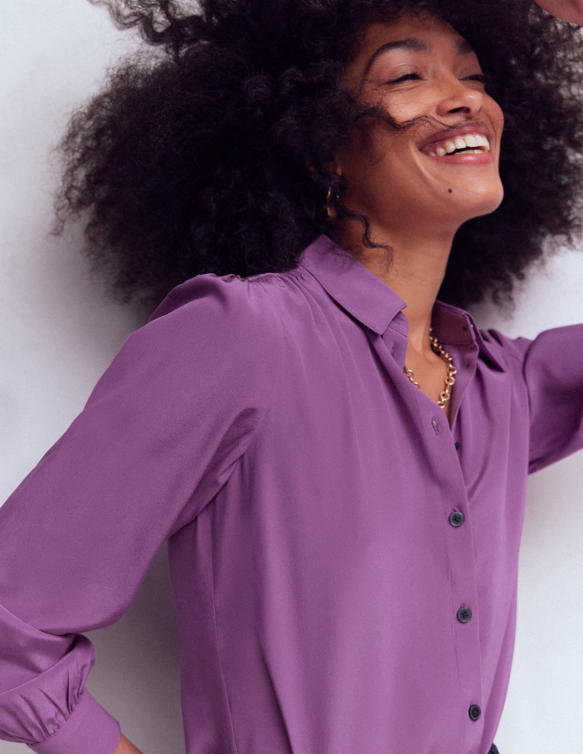 Sara Silk Shirt-Amethyst | Boden (US)