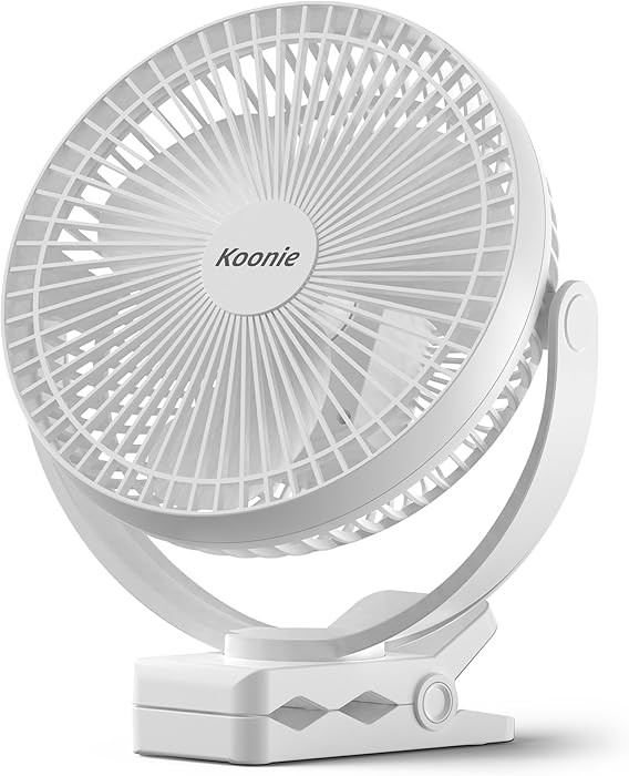 Koonie Portable Clip on Fan, 8-Inch 10000mAh USB Rechargeable Battery Operated, 4 Speeds, Strong ... | Amazon (US)