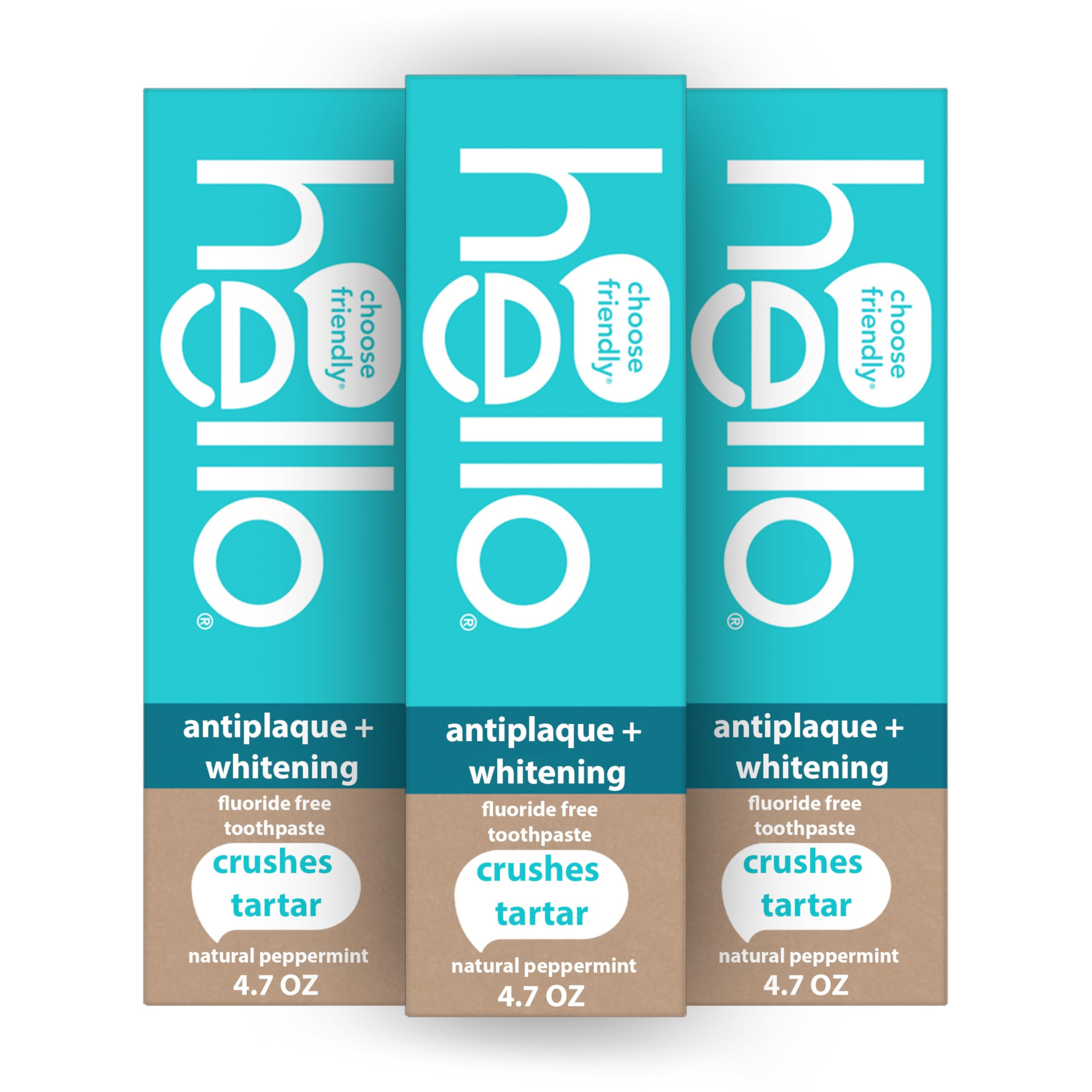 Hello Antiplaque Toothpaste, Fluoride Free for Teeth Whitening with Natural Peppermint Flavor and... | Amazon (US)