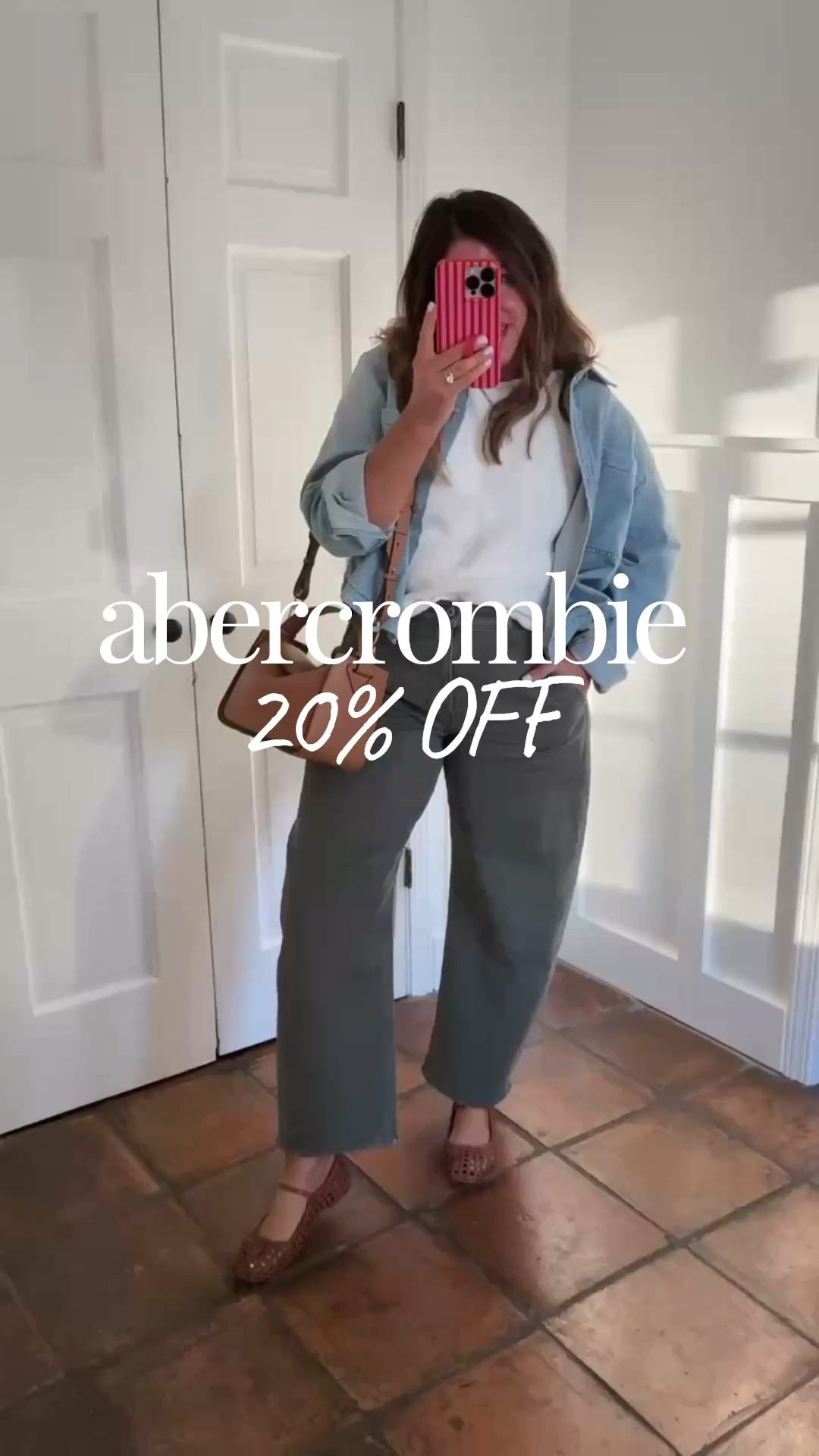 Comfy spring outfit 🥰 @abercrombie  20% off with code: AFLTK

High rise olive barrel jeans with comfort stretch/29 regular length, look for less swing denim jacket/medium, straw tote bag on sale/30% off/$24.50, look for less sandals/true to size

#LTKSaleAlert #LTKxAbercrombie #LTKOver40