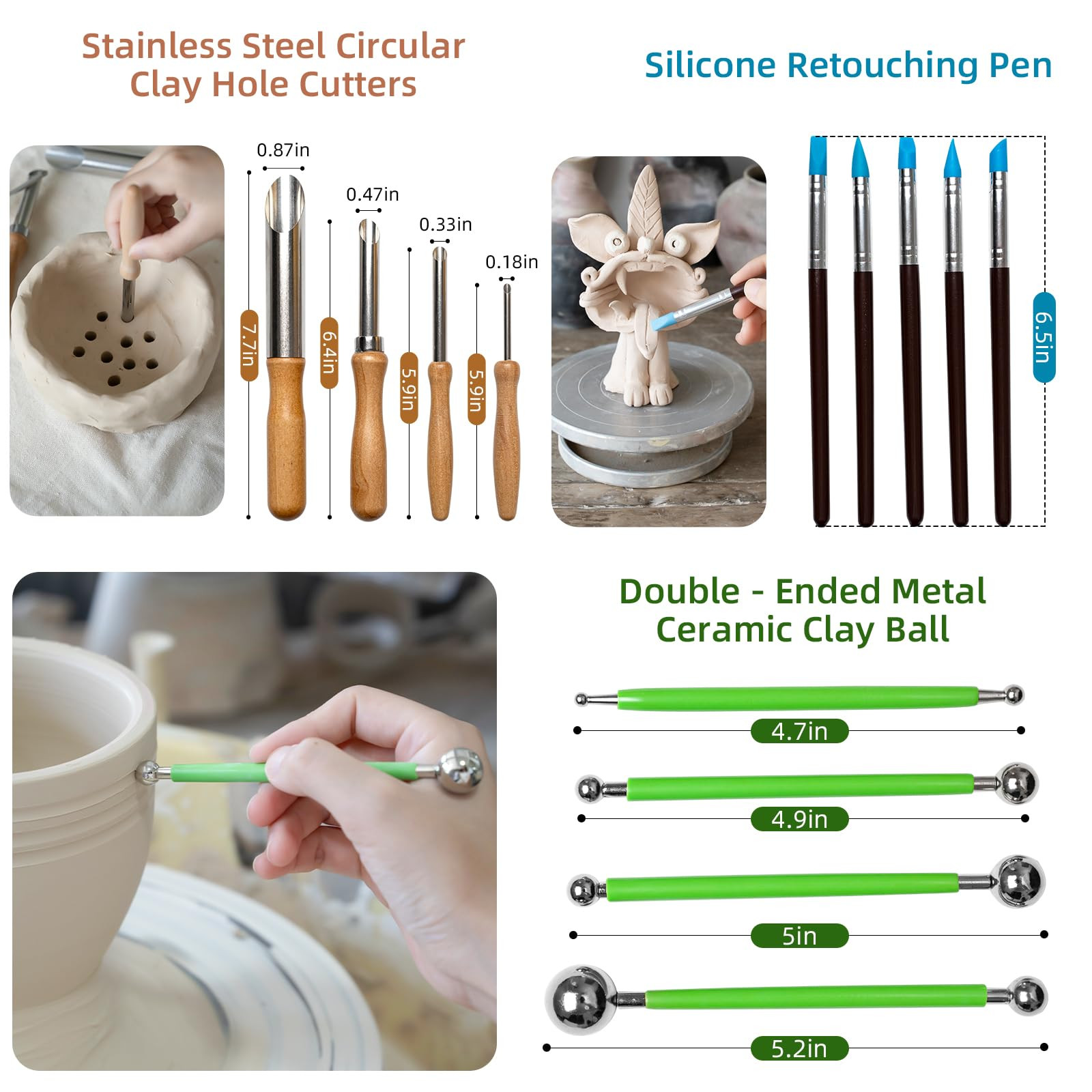 42 PCS Clay Tool, Clay Sculpting Tools Kit, Pottery Tools Can be Used for Stippling, Carving, Mol... | Amazon (US)