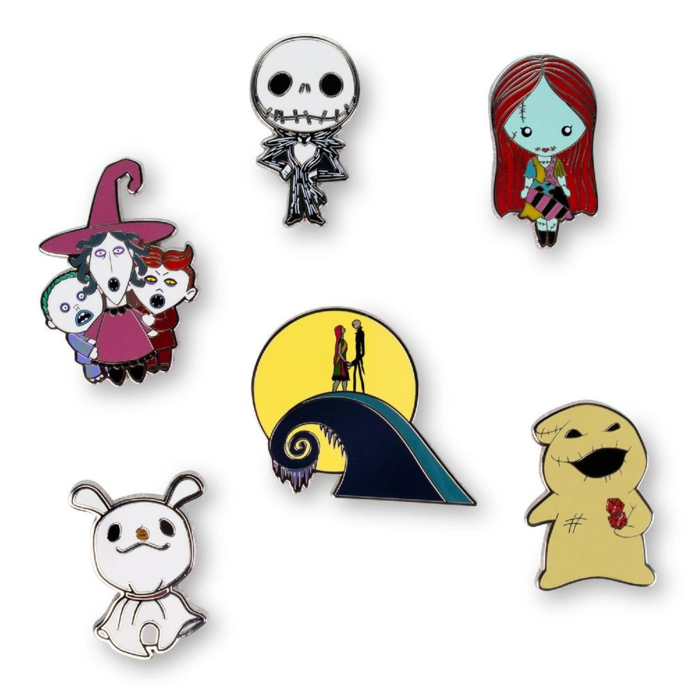 Disney Nightmare Before Christmas 6-Piece Enamel Pin Set SDCC 2022 Exclusive Black | Oriental Trading Company