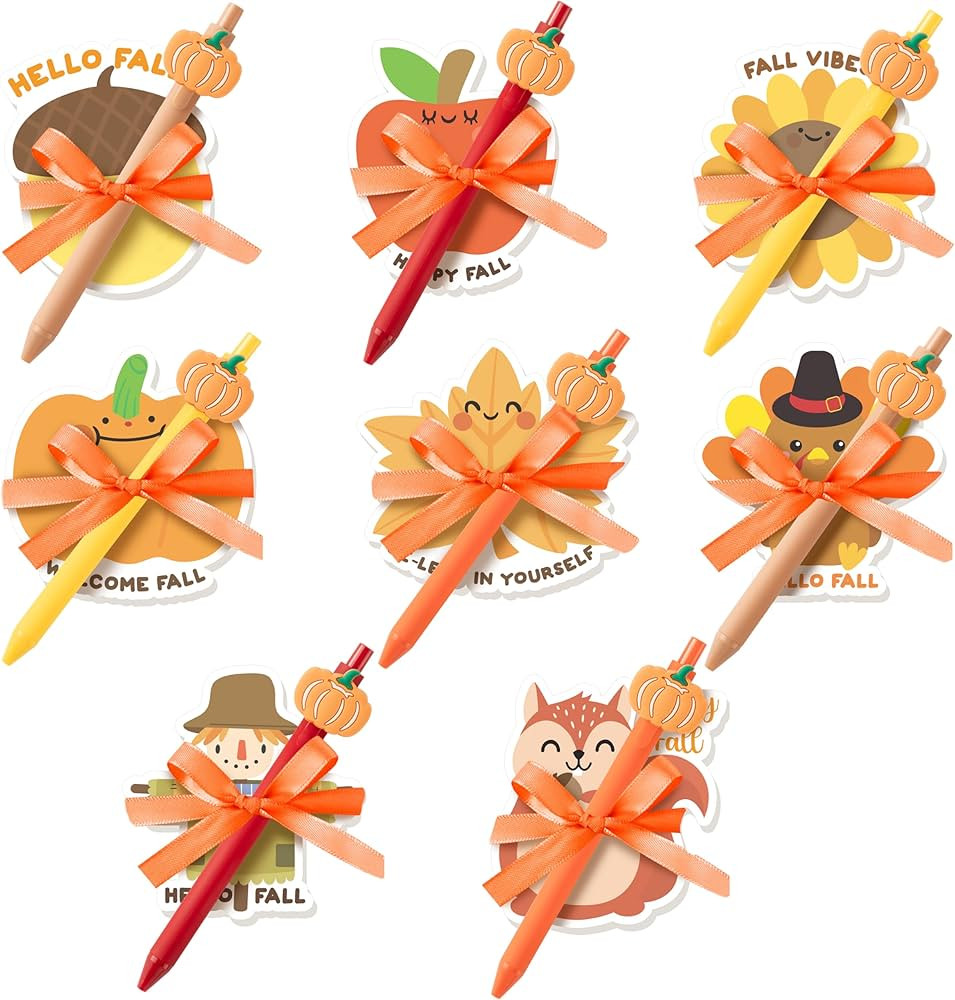 Xqumoi Welcome Fall Sticky Notes Gift Set - 24 Set Turkey Scarecrow Self Sticky Writing Memo Pads... | Amazon (US)