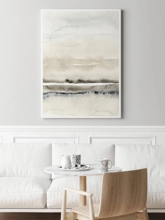 Beige And Grey Painting, Abstract Watercolor Print, Printable Art, INSTANT DOWNLOAD, Modern Minim... | Etsy (US)