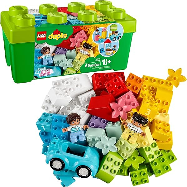 LEGO DUPLO Classic Deluxe Brick Box 10914 Starter Set with Storage Box, Great Educational Toy for To | Amazon (US)
