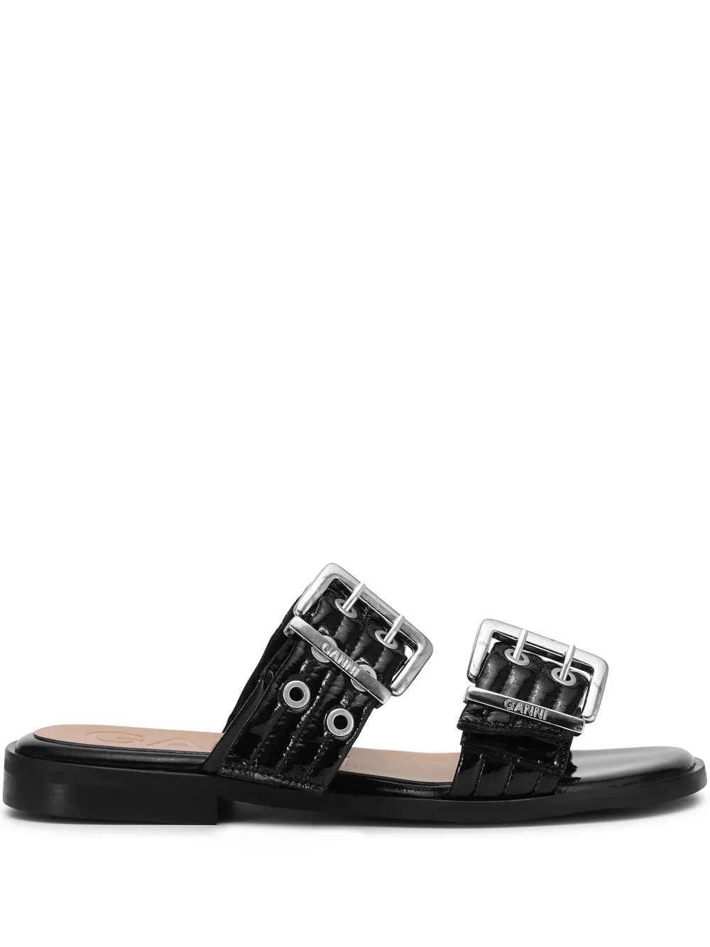Buckle flat leather sandals | Farfetch Global
