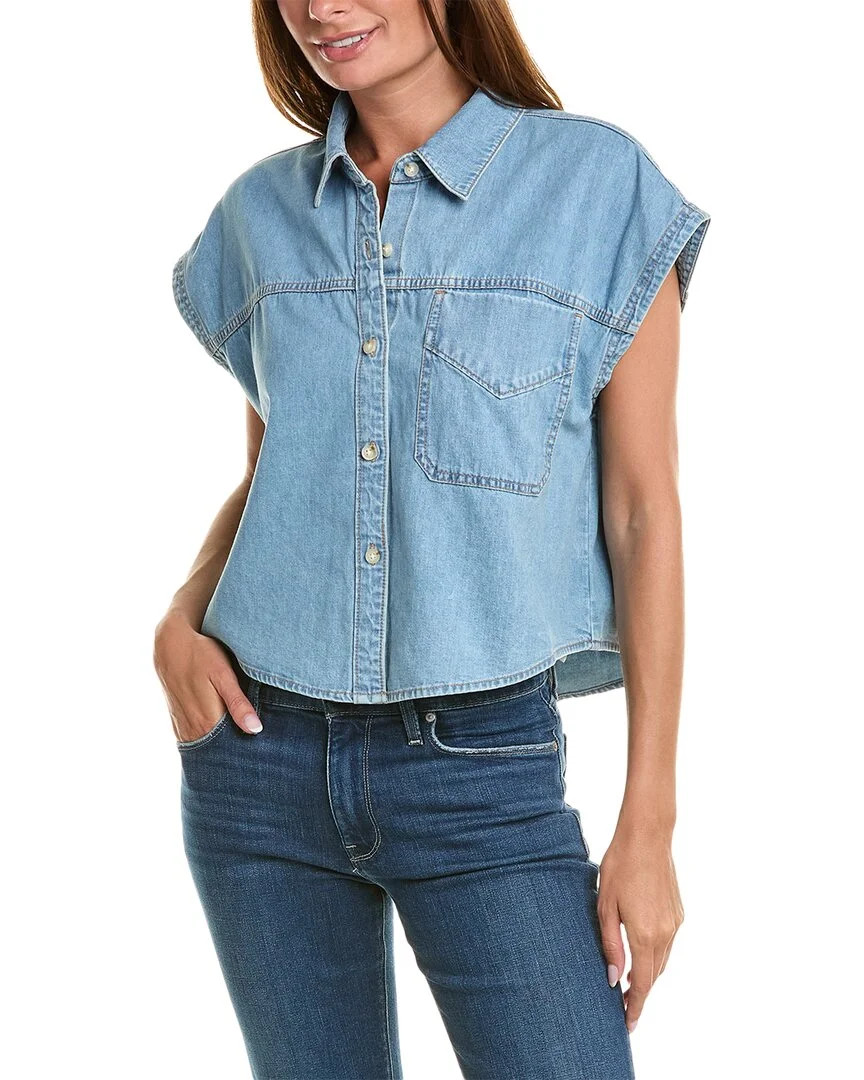 HUDSON Jeans womens  Camp Crop Shirt, xs, Blue | Walmart (US)