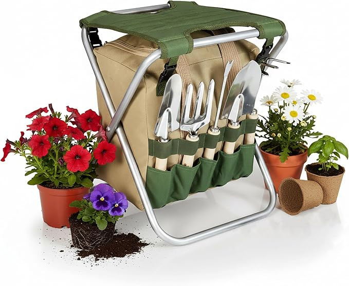 PICNIC TIME Garden Kneeler and Seat, Folding Gardening Bench, Portable Garden Stool and Kneeler w... | Amazon (US)
