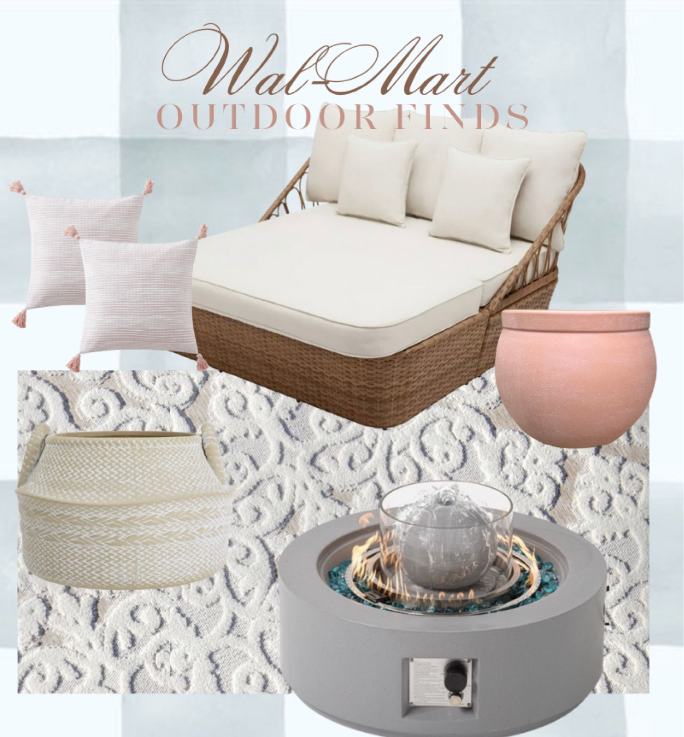 Spring finds for a porch or patio refresh . Firepit, pillows , throw , planter , farmhouse , neutral 

#LTKFind #LTKSeasonal #LTKhome