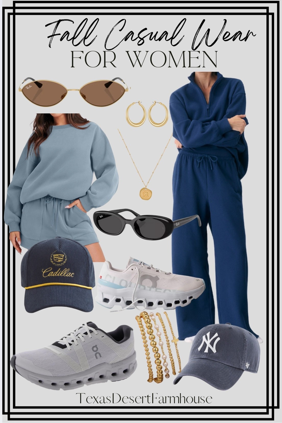 Fall Casual Wear for Women

ANRABESS Women 2 Piece Outfits Sweat Shorts Sets 2025 Oversized Casual Lounge Matching Set Sweatsuit Tracksuit Fall Clothes

Kai 56mm Oval Sunglasses

On Women's Cloudgo Sneakers

Ray-Ban RB4441D Oval Sunglasses for Men for Women +BUNDLE with ACCESSORY EYEWEAR KIT

Yoosteel Gold Beaded Bracelets Set for Women, 14K Gold Plated Dainty Round Bead Ball Pearl Cross Bracelet for Women Simplicity Stackable Jewelry Gifts

Tapered Hoop Earrings
Vince Camuto
Initial Coin Pendant Necklace
SAVVY CIE JEWELS

#soccermom #soccermomoutfit #sweatsuit #sweatpants #cadillachat #oncloud #womenssneakers #trendysbeakers #fashiontrends #momfit #momfashion #saturdayfashion #casualwear #activewear #footballmom #sidelinefashion #gamedayfit #sunglasses #hat #fashion #style #momstyle

#LTKItBag #LTKStyleTip #LTKActive