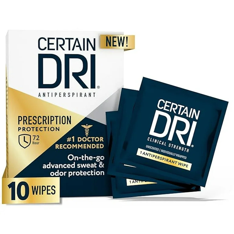 Certain Dri Antiperspirant Wipes for Excessive Sweating, Clinical Strength Protection Against Odo... | Walmart (US)