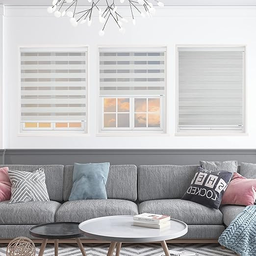 SHADESU Cordless Zebra Blind Zebra Shades for Windows Privacy Light Filtering Shades (Maxium Heig... | Amazon (US)