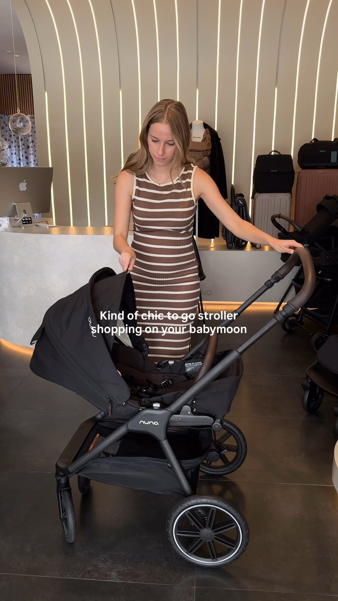 Kind of chic to go stroller shopping on your babymoon💁🏼‍♀️ 
I wanted to try out the Triv lx and it did not disappoint. Love the one handed fold, big wheels, smooth ride, and obviously it’s gorgeous! 
We also really liked the Pipa Aire rx infant seat. It was the easiest for us to maneuver in and out of the car/base!

#LTKBaby #LTKmomlife