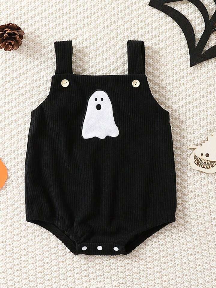 Baby Boys Funny Embroidered Romper, Halloween Theme Bodysuit | SHEIN