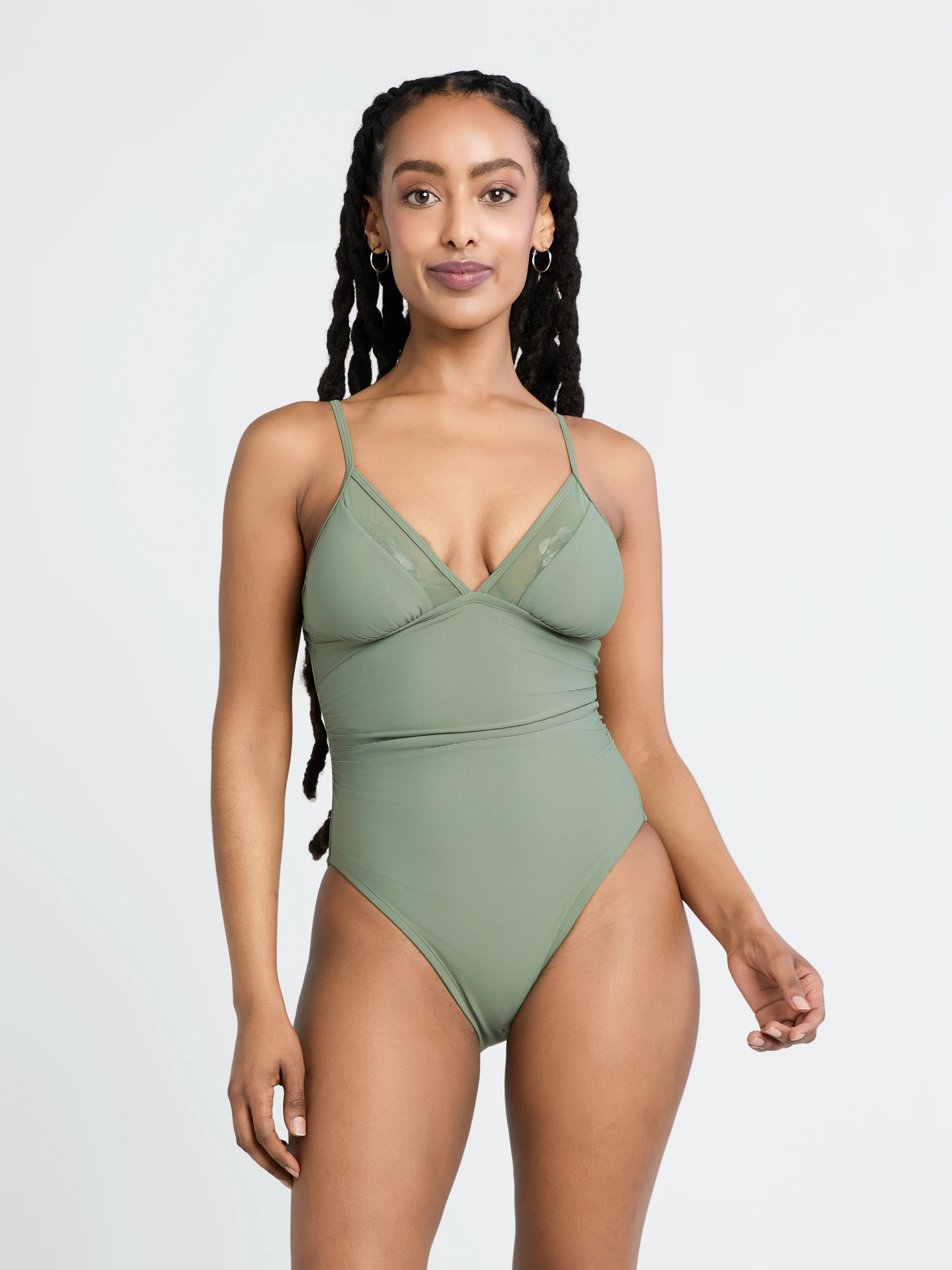 Time and Tru Women’s and Women’s Plus Mesh Inset One Piece Swimsuit, Sizes XS-3X | Walmart (US)