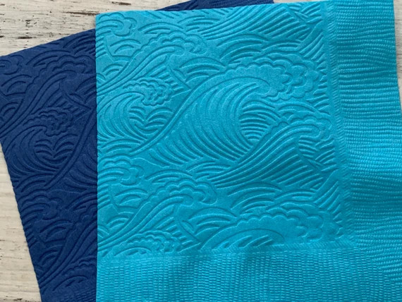 Wave Napkins Birthday Party Nautical Beach Party Under the | Etsy | Etsy (US)