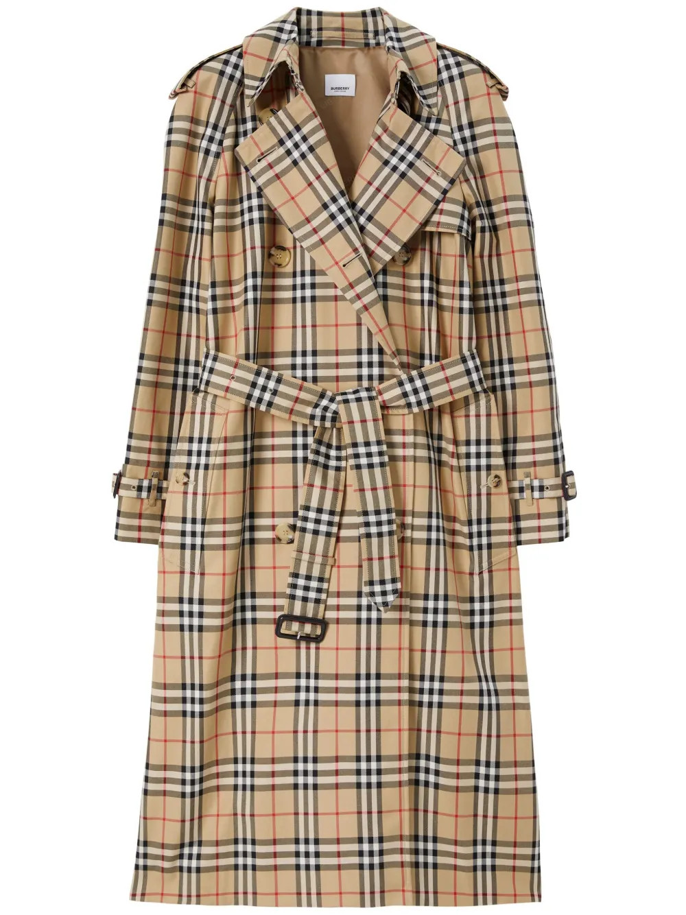 Vintage Check-print trench coat | Farfetch Global