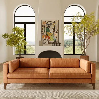 Argan 93'' Full-Grain Genuine Italian Leather Sofa | Wayfair North America