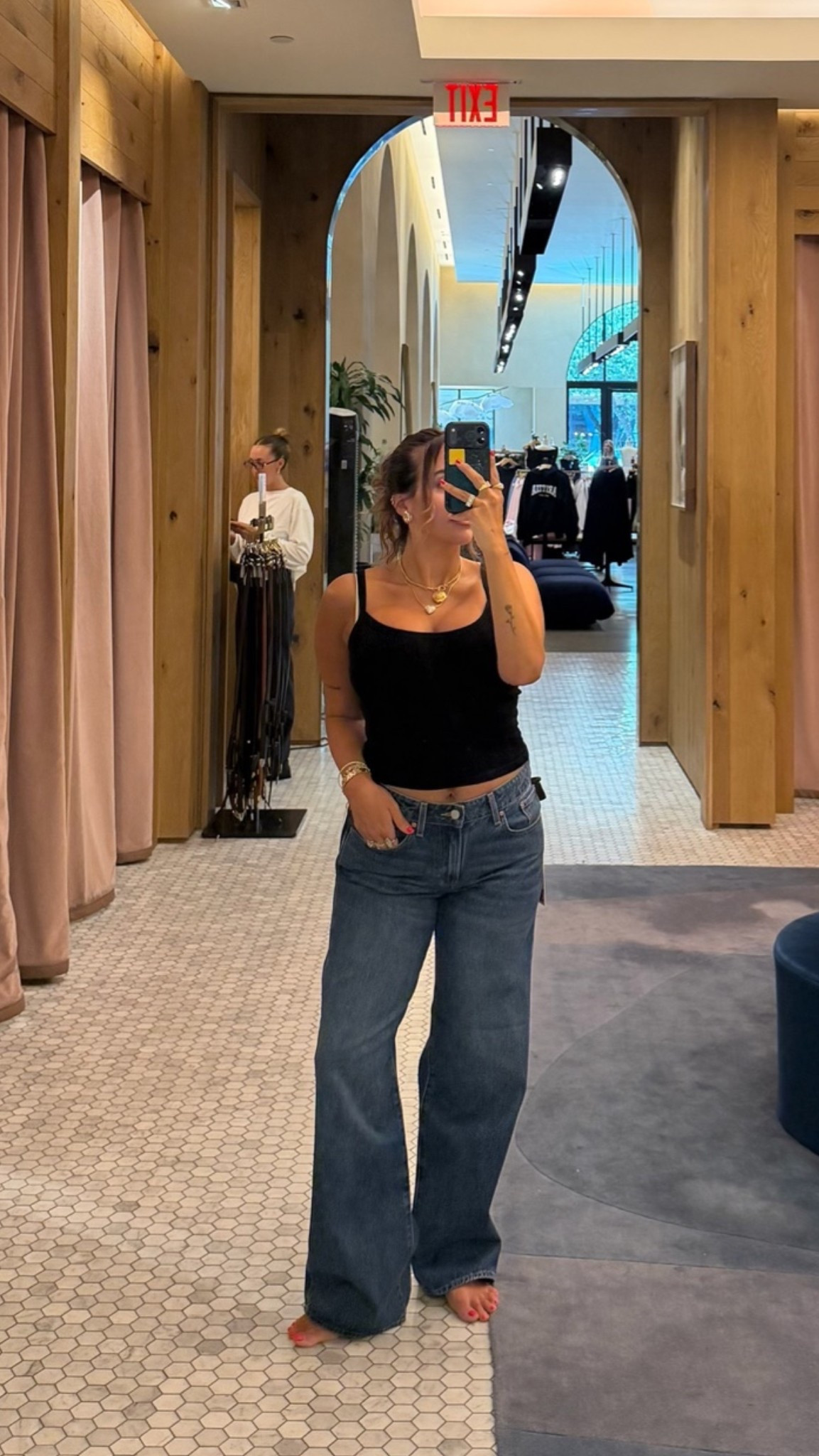 Perfect simple aritzia outfit! Sized up in jeans