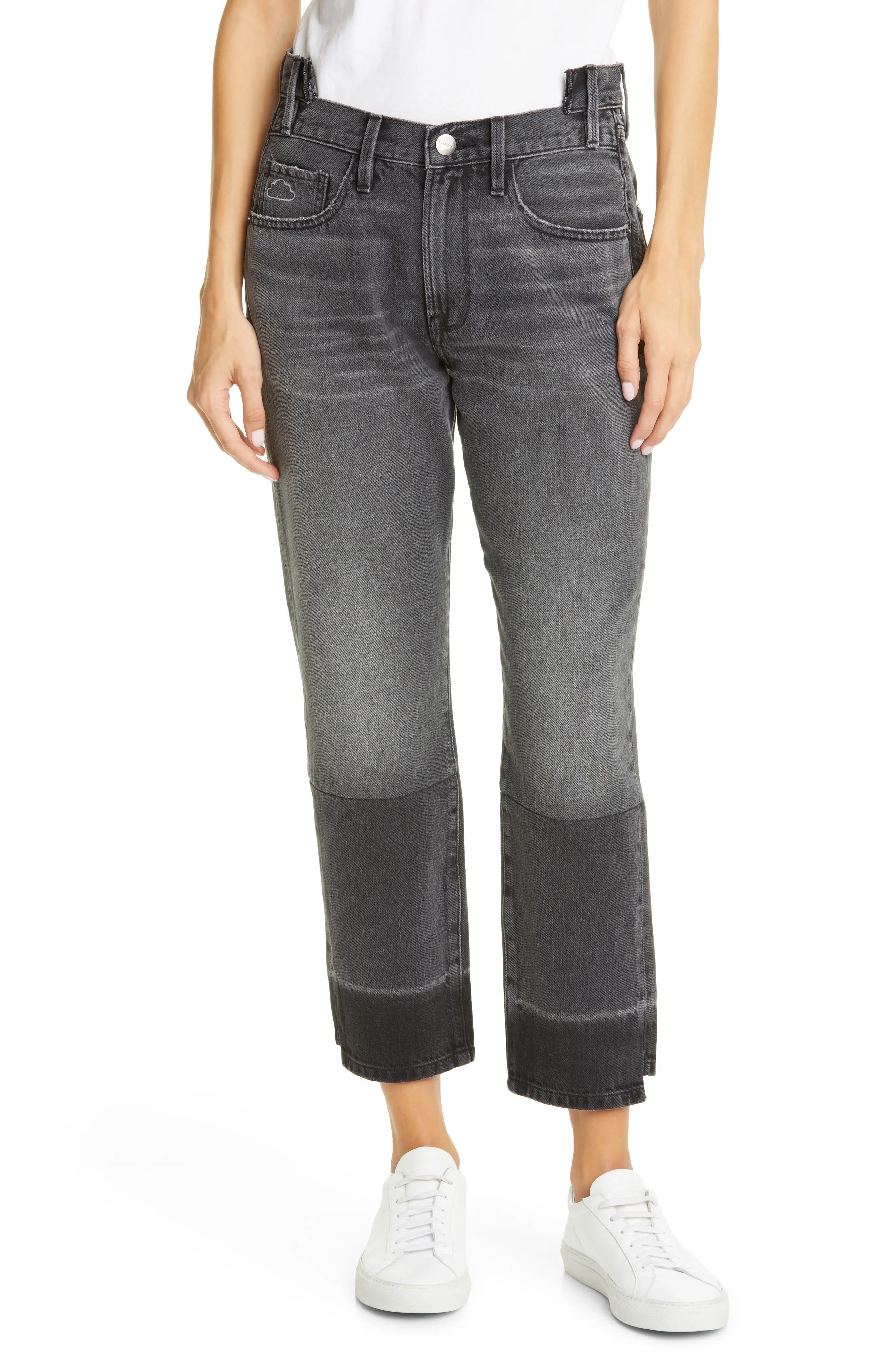 Women's Frame Cloud Collection Le Original High Waist Ankle Jeans, Size 32 - Black | Nordstrom