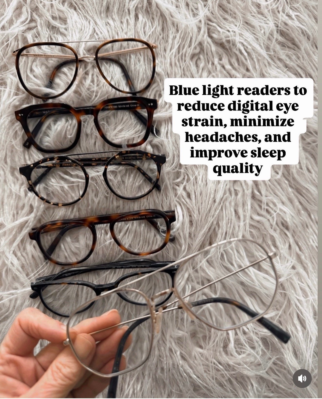Eyeglasses are all Warby Parker progressive lenses