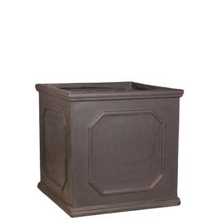 15 in. Estate Grey Fiberstone Square Planter CPX4-35D-GR - The Home Depot | The Home Depot
