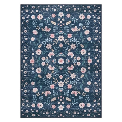 5'x7' Washable Floral Rugs for Living Room Area Rugs Non Slip Low Pile Carpet for Office Bedroom ... | Target