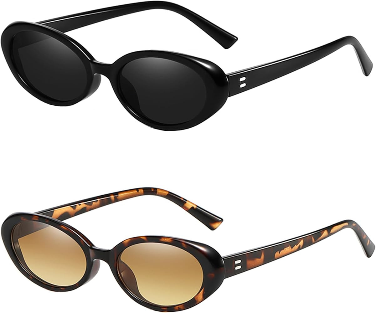 Onrtry Vintage Small Oval Sunglasses for Women Men 90s Sunglasses Narrow Eyeglasses UV400 Protect... | Amazon (US)