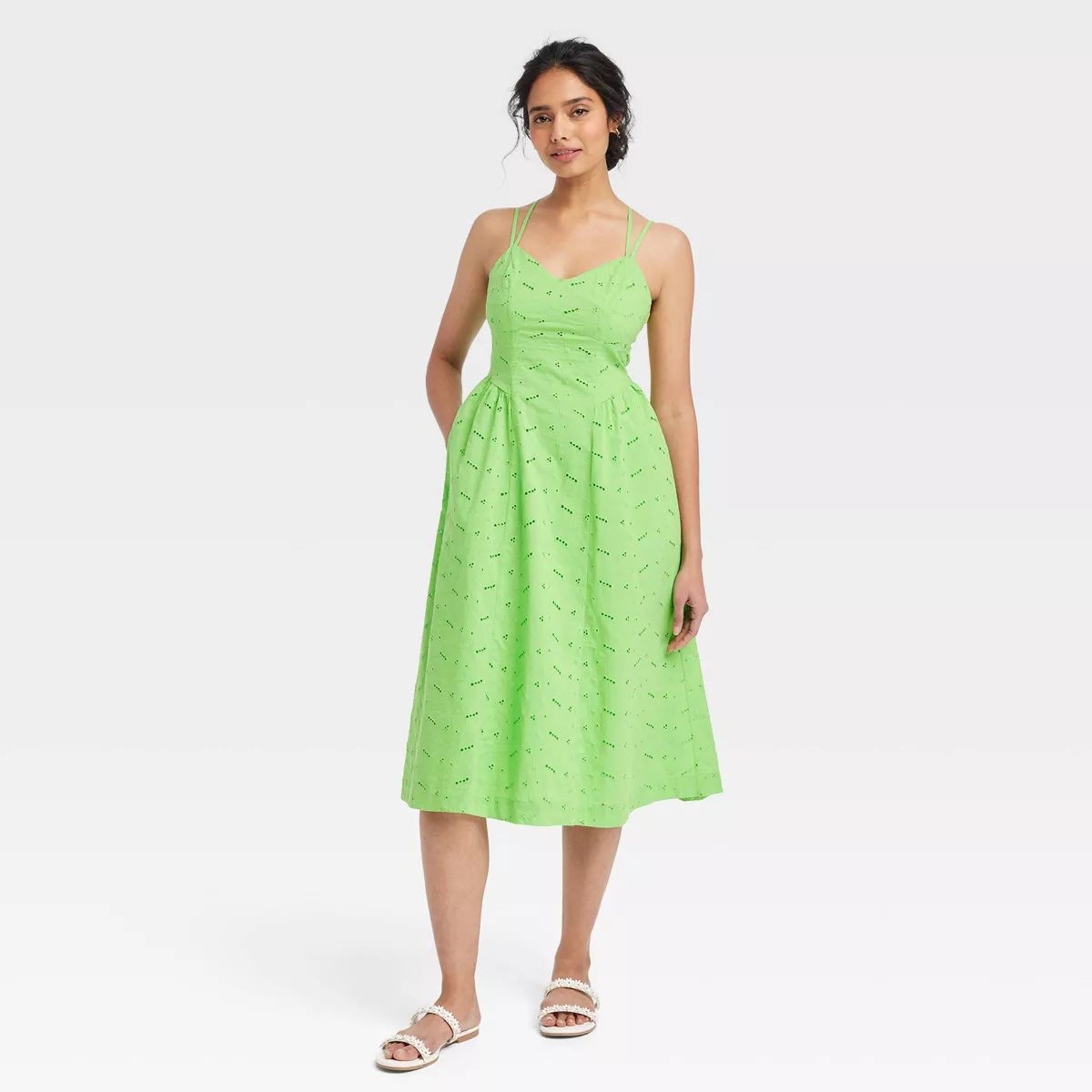 Women's Eyelet Midi Sundress - A New Day™ | Target