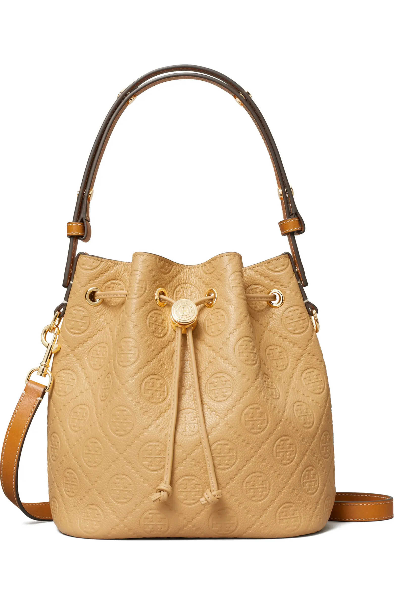 T Monogram Debossed Bucket Bag | Nordstrom