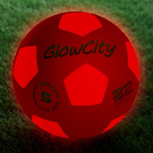 GlowCity Glow in The Dark Soccer Ball | Light Up Indoor/Outdoor Soccer Ball with 2 LED Lights | Pre-Installed Batteries | Fun Gift for Teens | Amazon (US)