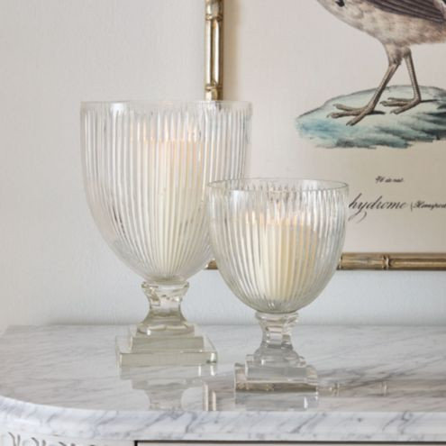 Fluted Glass Pedestal Hurricane | Ballard Designs, Inc.