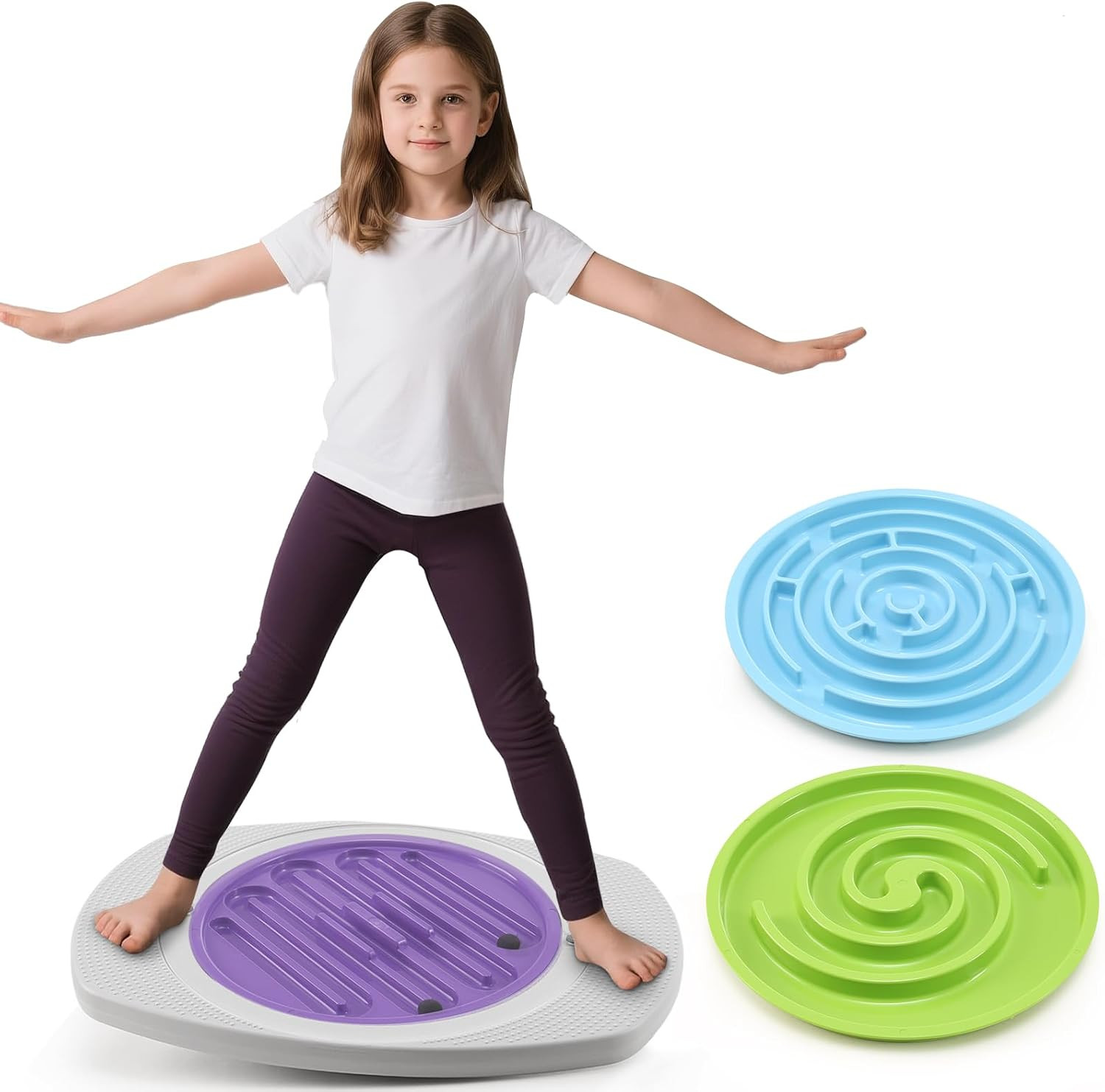 Balance Board with Maze for Kids, Labyrinth Wobble Board Rocking Seesaw Sensory Training with 2 Balls & 2 Replacement Labyrinth Disks, Non-Slip Pedals Indoor Outdoor for Boys Girls | Amazon (US)