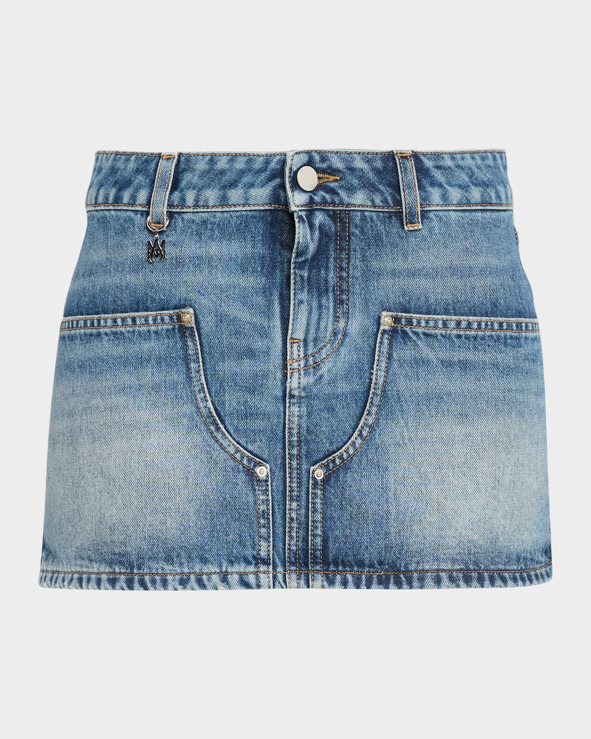 Denim Carpenter Mini Skirt | Neiman Marcus