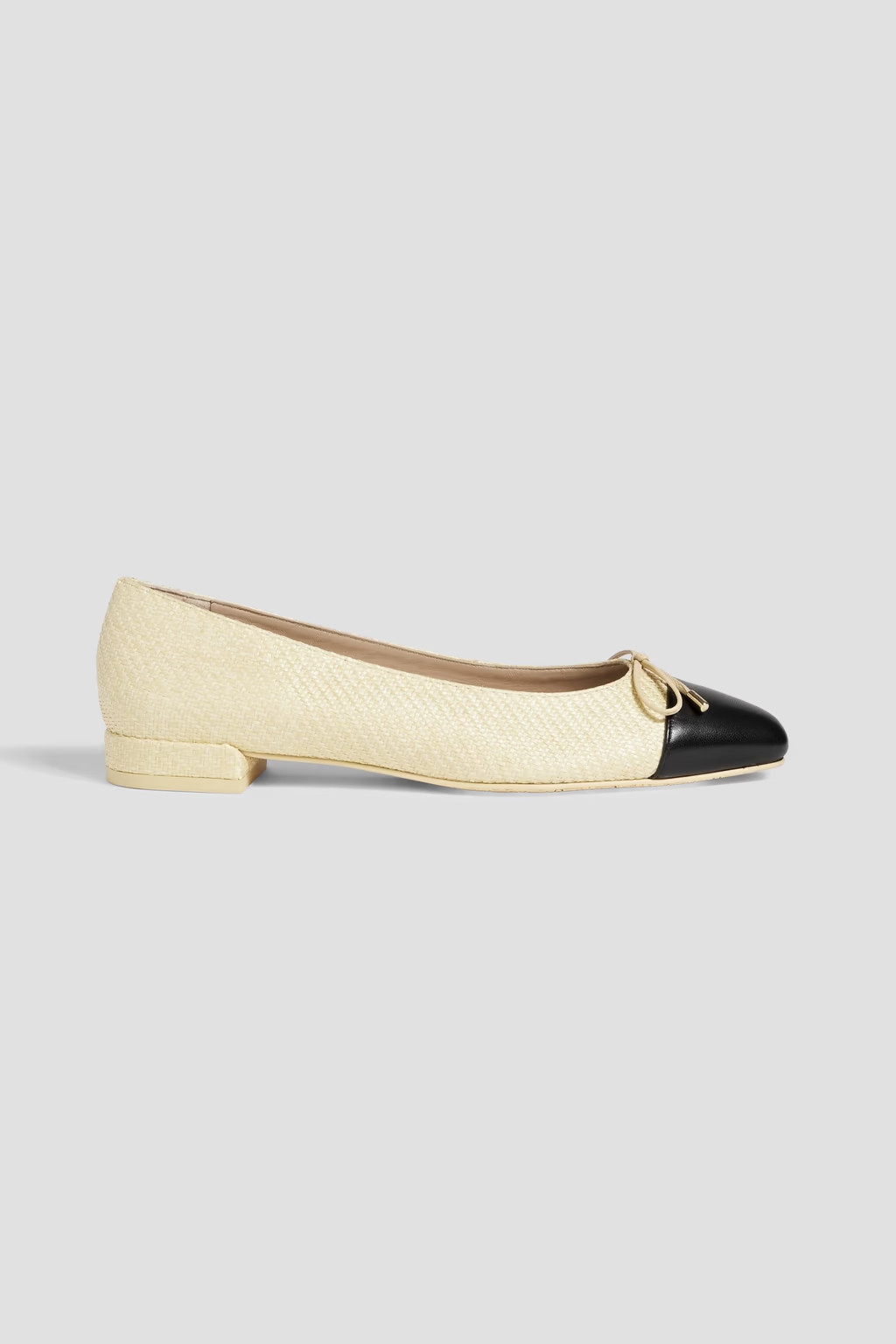 Sleek Bow raffia and leather ballet flats | The Outnet (UK and Europe)