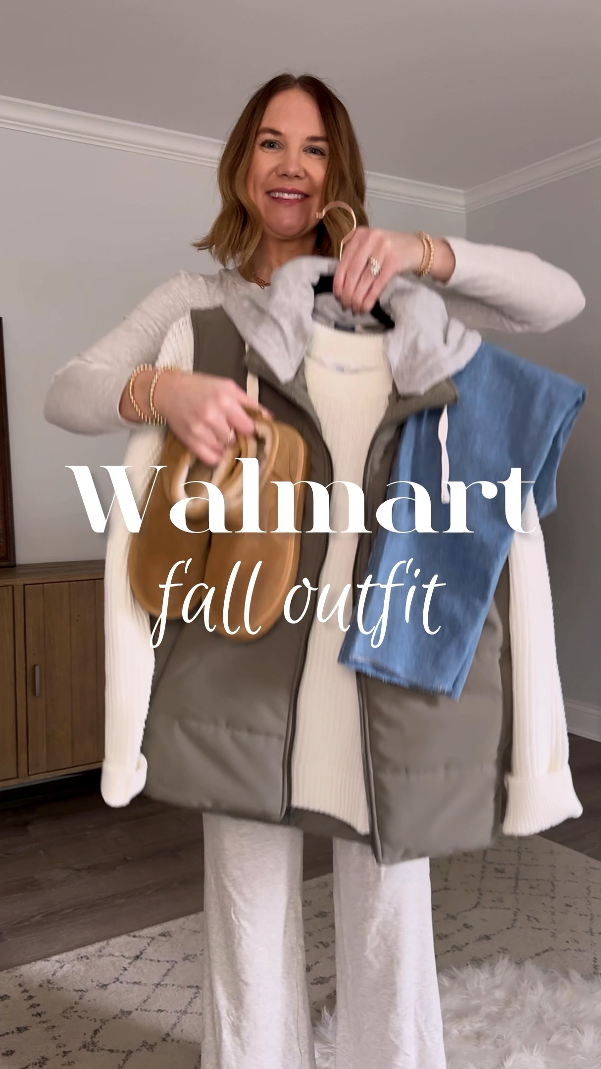 Can you even believe this entire outfit is head to toe @walmartfashion ?Including the accessories! This $15 waffle knit sweater is such a great wardrobe basic (size up!) and I can’t get over the quality of this puffer vest
- it’s a menswear find!
$15 waffle knit sweater large
$29 puffer vest men’s medium 
$18 jeans tts 4
Boots fit TTS

Walmart fashion finds, walmart style, walmart outfit, fall outfits 2024, casual outfits 2024, ageless style, over 40 fashion, style on a budget, affordable fashion


#LTKOver40 #LTKSeasonal #LTKVideo