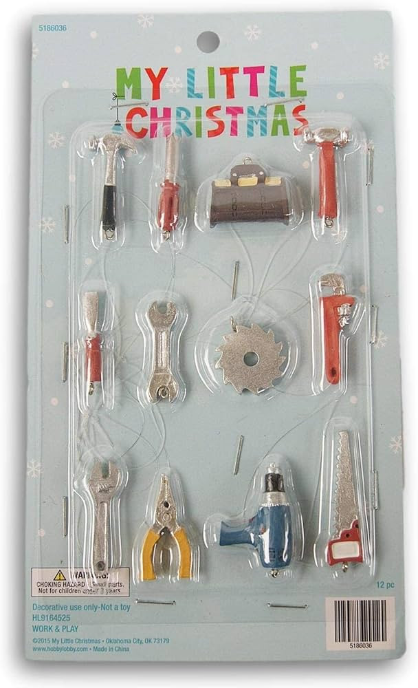 Tiny Tree Tool Carpenter Ornaments - Petite Treasures - 12 Count | Amazon (US)