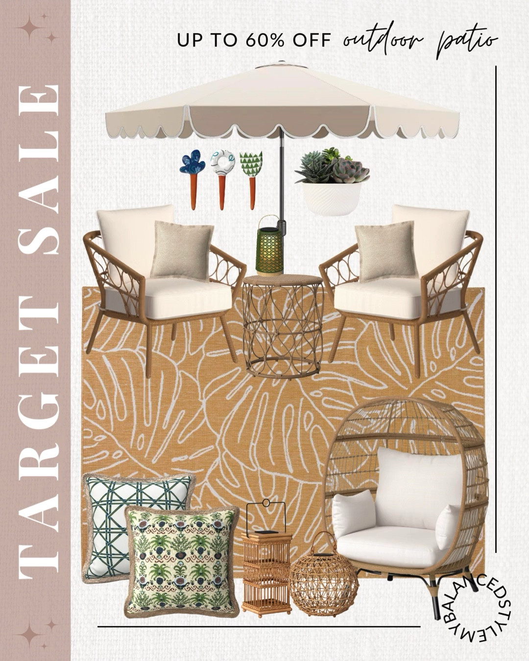Target outdoor patio sale: up to 60% off

outdoor patio decor ideas
cozy outdoor seating setups
string lights and lantern decor
outdoor rugs and textiles
modern patio furniture sets
outdoor dining table styling
fire pit lounge areas
poolside decor inspiration
garden planters and greenery

#LTKSeasonal #LTKHome #LTKSaleAlert