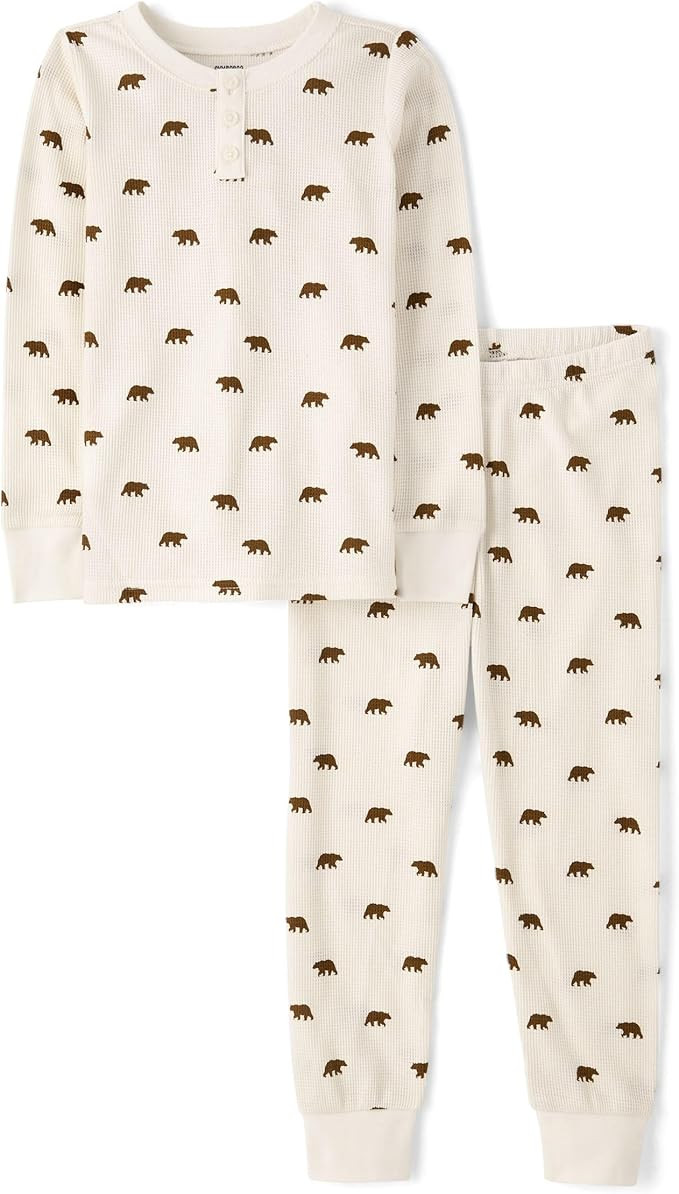 Gymboree Kids' And Toddler 100% Cotton Henley Long Sleeve Top and Pants, Gymmies Pajama Set | Amazon (US)