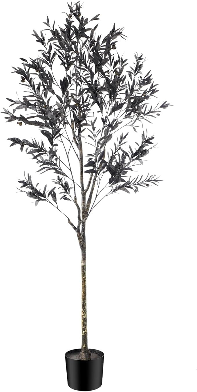 6ft Black Christmas Tree, 72" Tall Halloween Olive Tree for Indoor Decor, Artificial Olive Tree w... | Amazon (US)