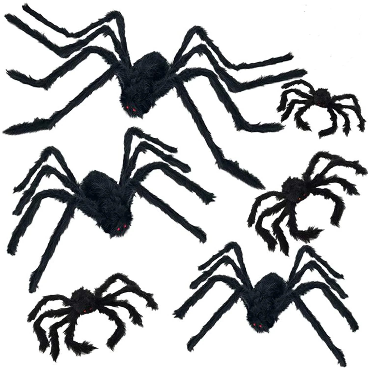 6 Pcs Realistic Hairy Halloween Spider Decorations(12",20",29.5",35.5",49",59") - Walmart.com | Walmart (US)
