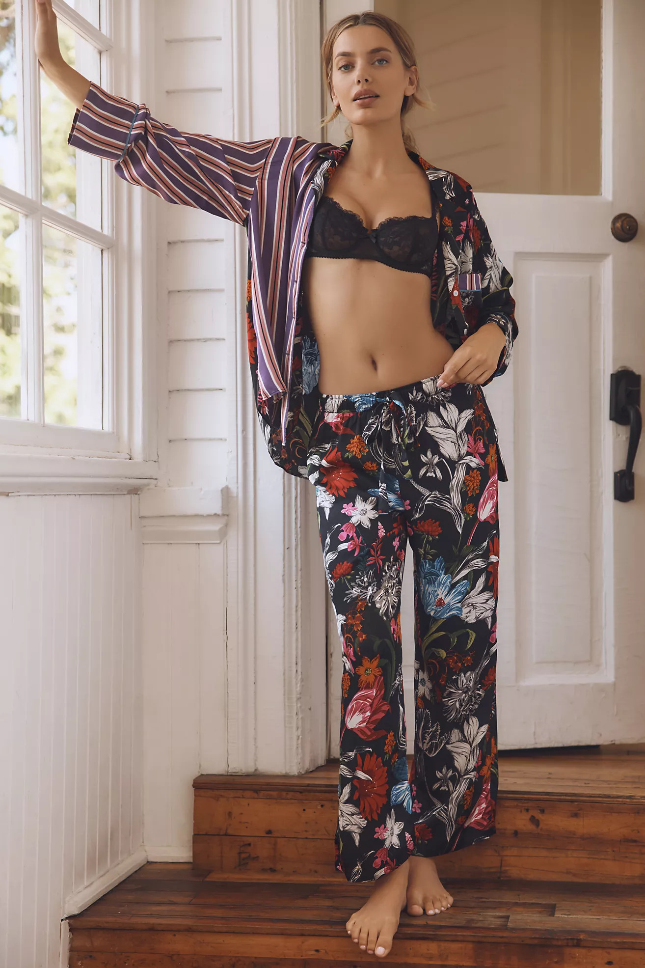 By Anthropologie Silky Printed Pajama Pants | Anthropologie (US)