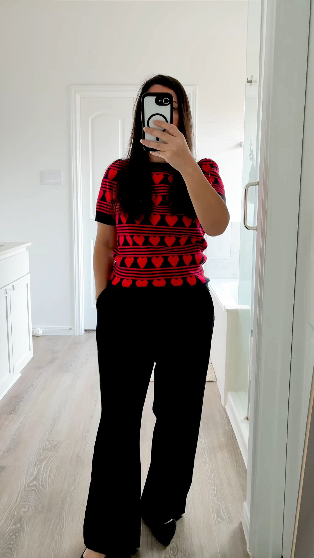 Valentines date outfit idea just for you. I love this top and you likely already have some black pants in your wardrobe. Enjoy the day of love with an outfit that you love. 

#LTKPetite #LTKValentine