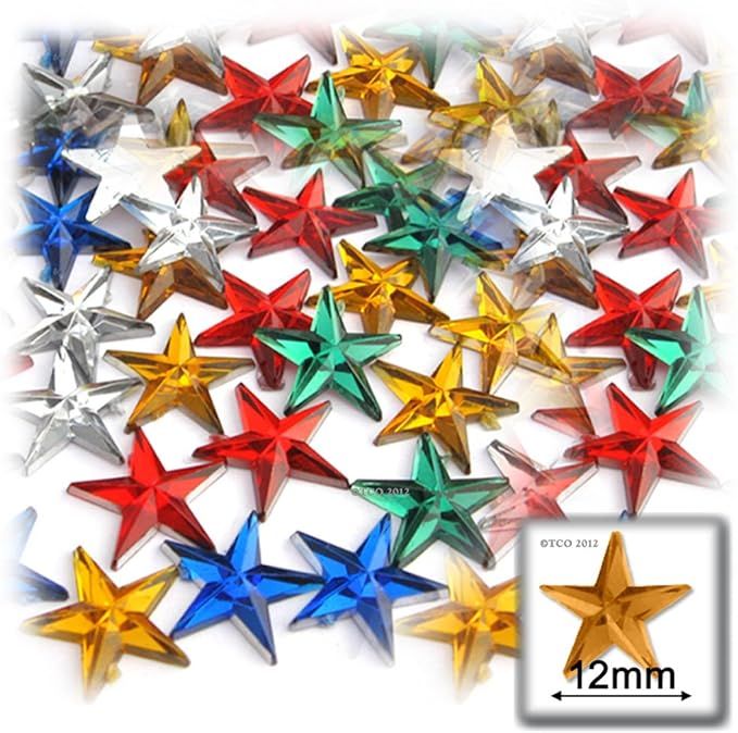 144pc Rhinestones Star 12mm- Multi Assortment | Amazon (US)