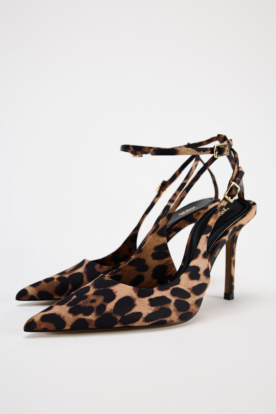 LEOPARD SLING BACK HEELS | Zara US