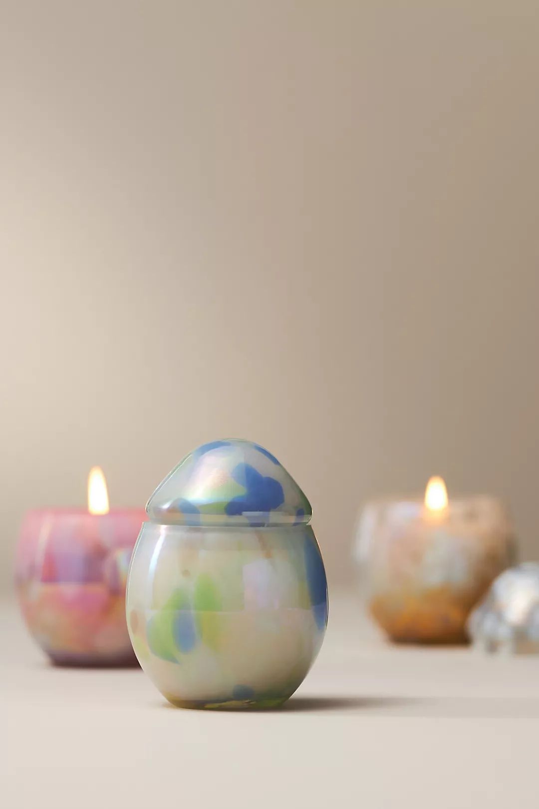Cheena Egg Floral Pink Peony & Neroli Glass Candle | Anthropologie (US)